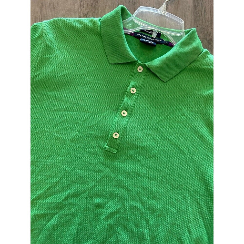 Ralph Lauren Golf Polo Womens Large Green Long Sleeve Shirt Classic Golf Fit